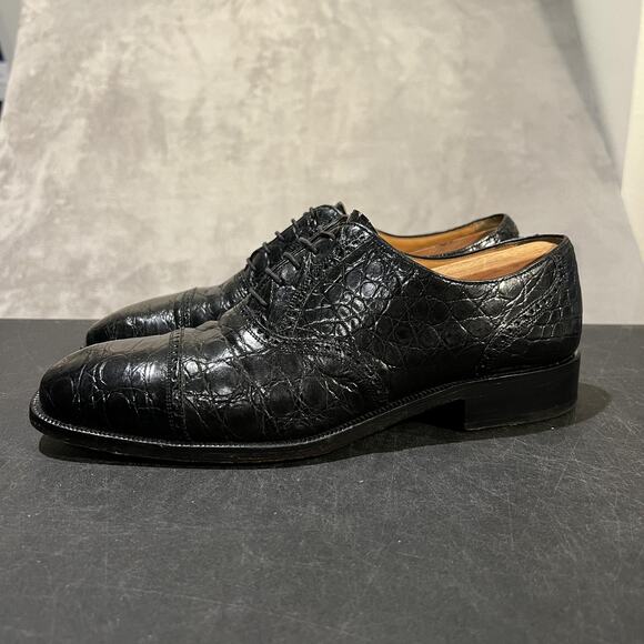 Prima Classe Genuine Crocodile Oxford Shoes Mens 8.5 Handmade Cap Toe Italy main image 10